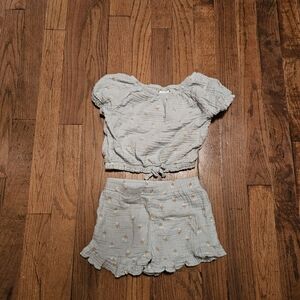 Kids Size 2T Matching Set in Light Blue Floral Guc Stretchy Spring Outdoor Soft